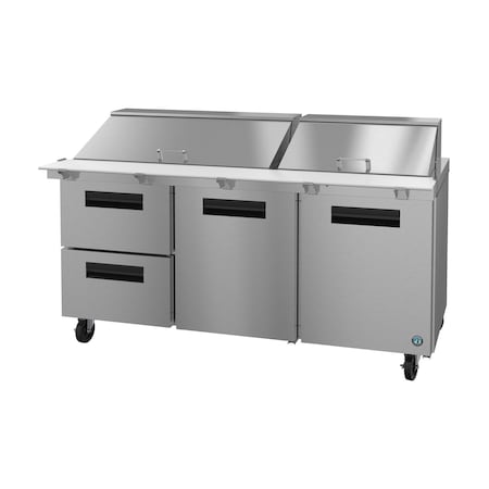 Hoshizaki Refrigerator, Three Section Mega Top Prep Table, Drawer/Door Combo,  SR72B-30MD2